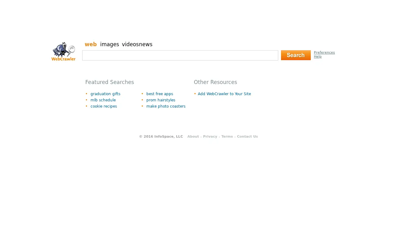webcrawler.com in 2016
