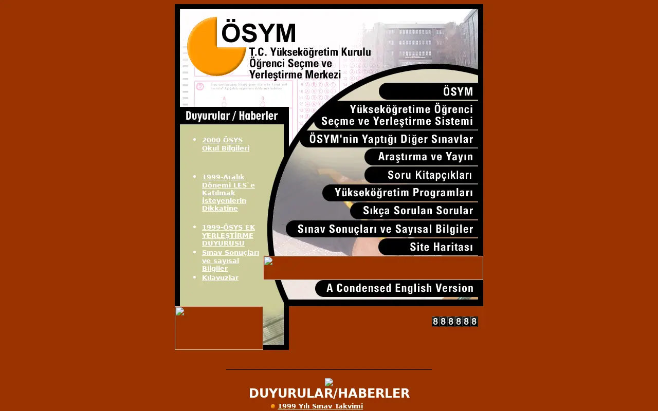 osym.gov.tr in 1999