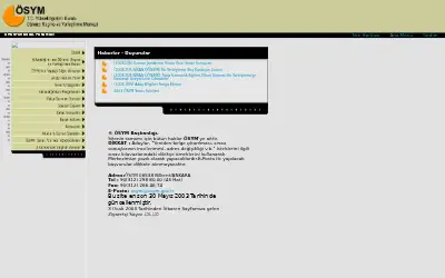osym.gov.tr in 2003