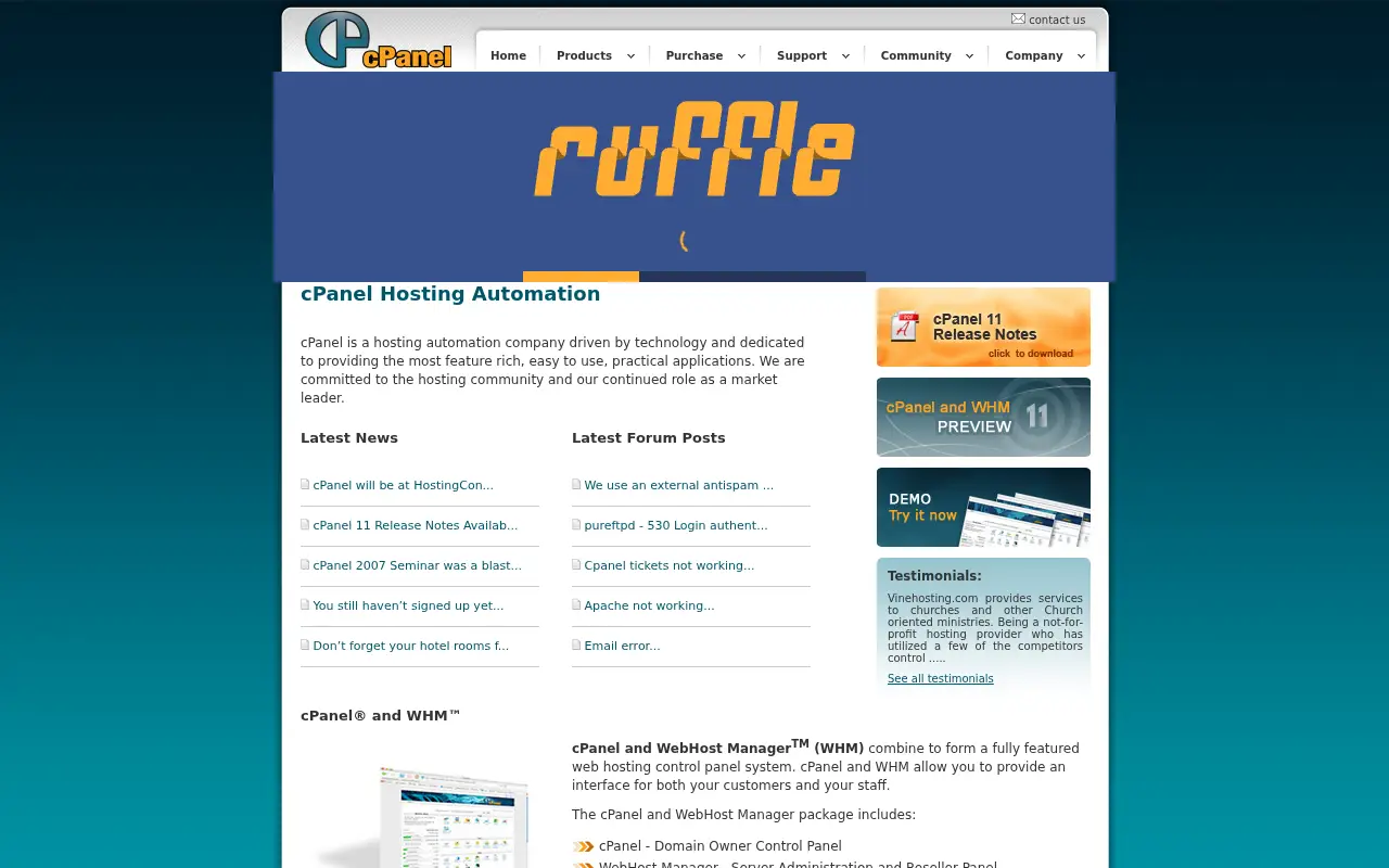 cpanel.net on July 1, 2007
