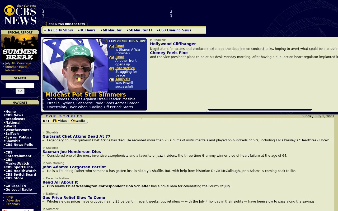 cbsnews.com in 2001