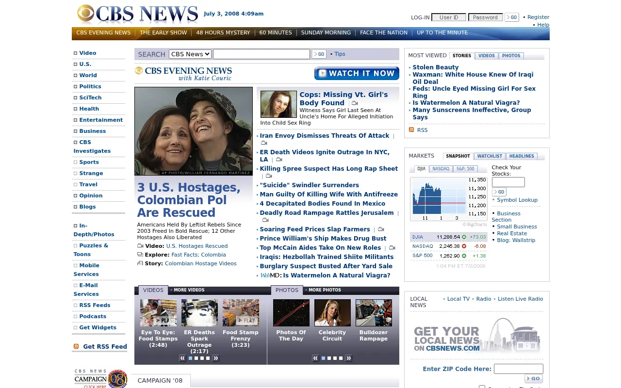 cbsnews.com in 2008