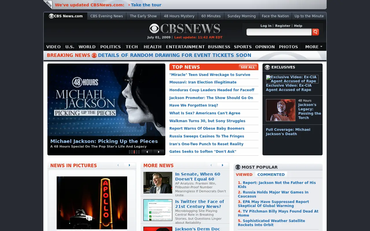 cbsnews.com in 2009