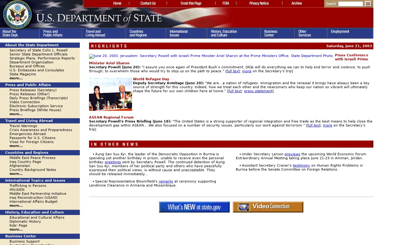state.gov in 2003