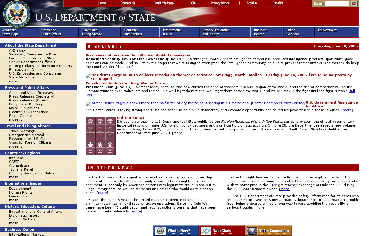 state.gov in 2005
