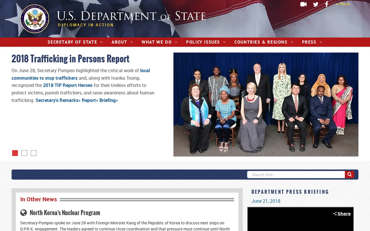 state.gov in 2018