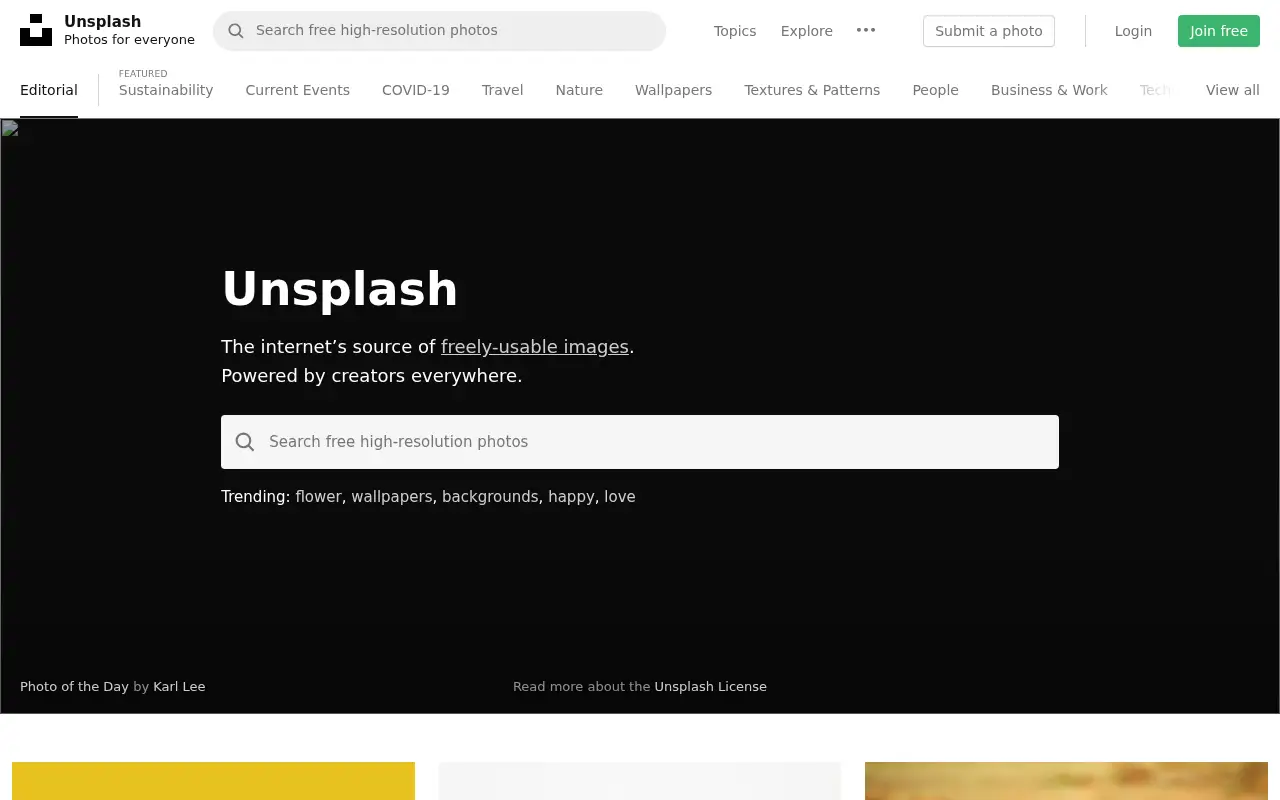 unsplash.com in 2020