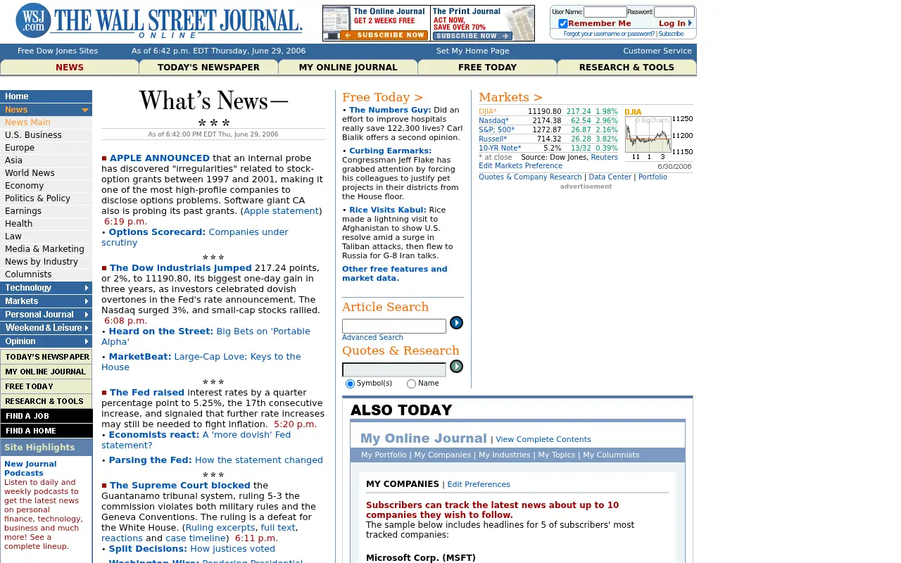 wsj.com in 2006
