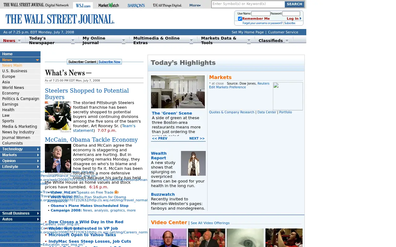 wsj.com in 2008
