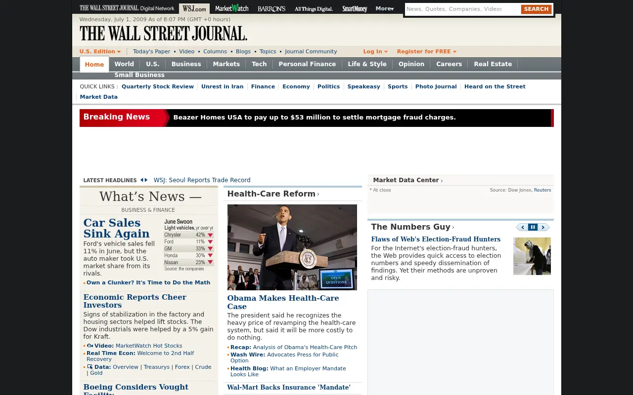 wsj.com in 2009