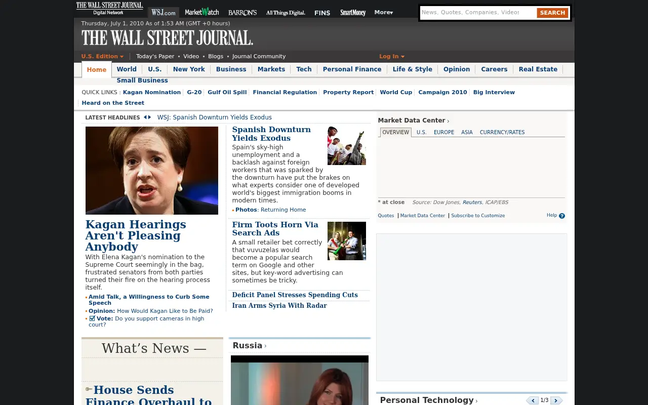 wsj.com in 2010