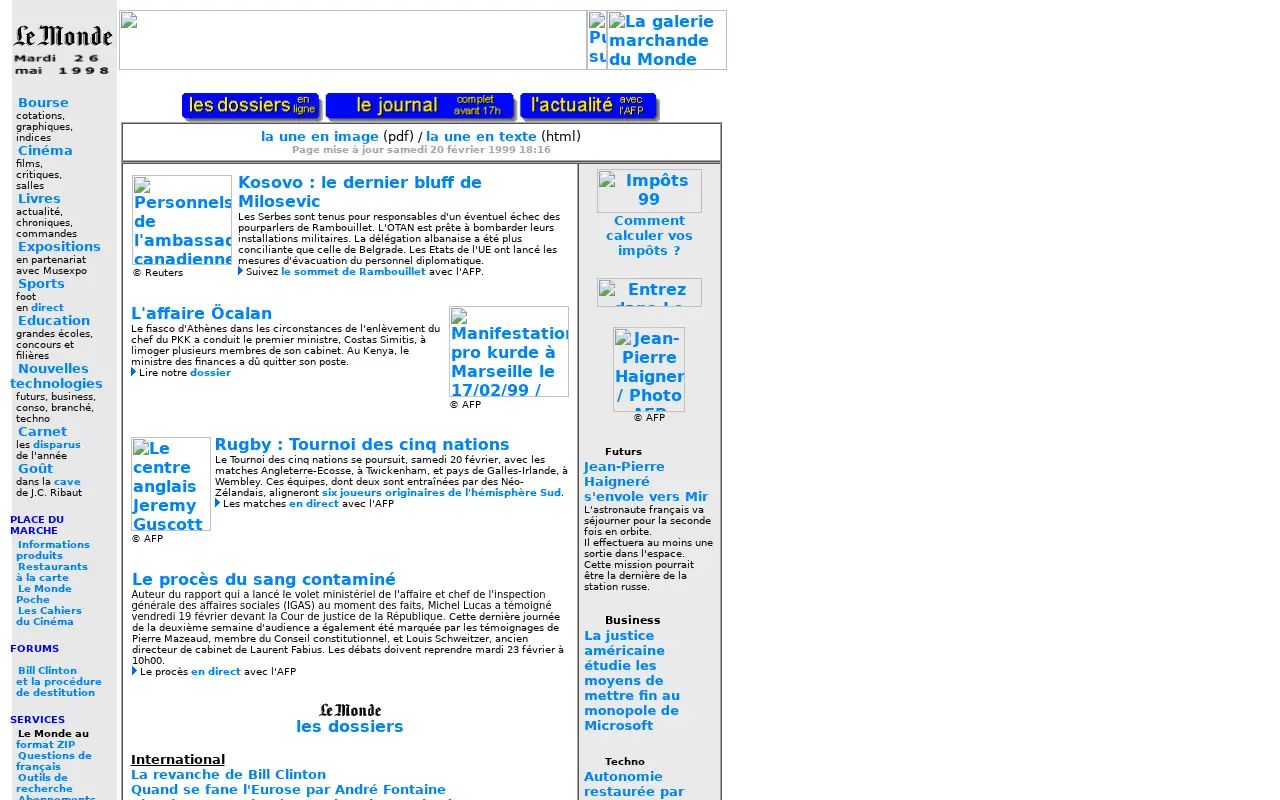 lemonde.fr in 1999