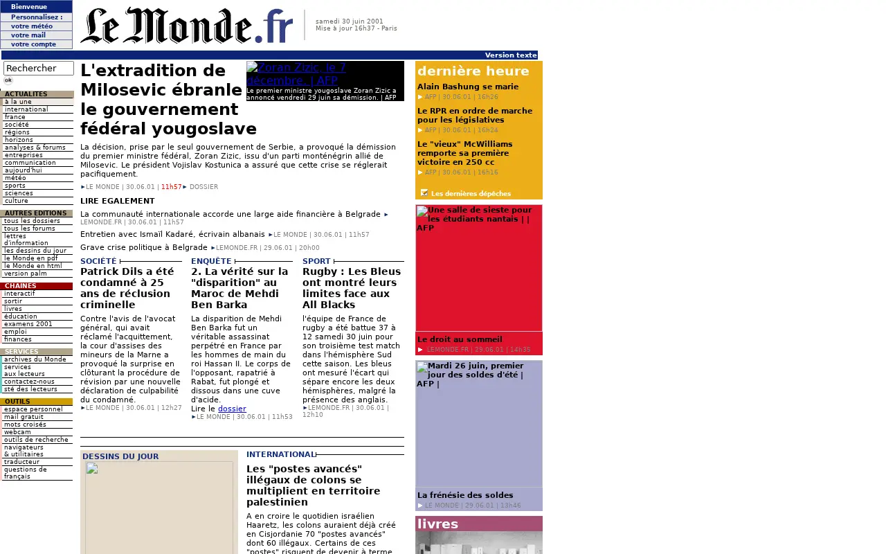 lemonde.fr in 2001