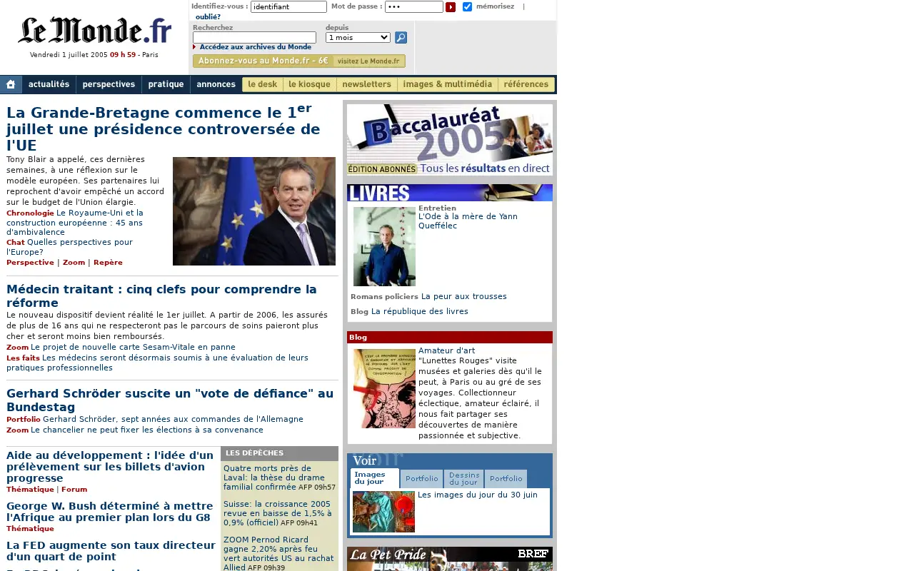 lemonde.fr in 2005