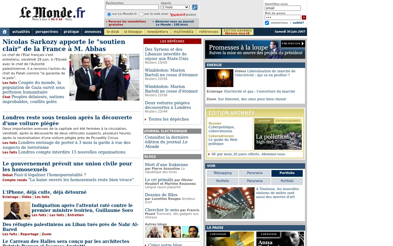 lemonde.fr in 2007