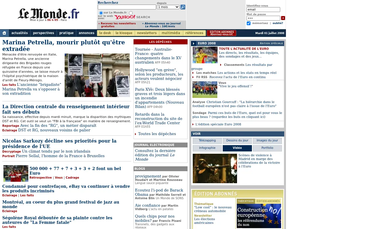 lemonde.fr in 2008