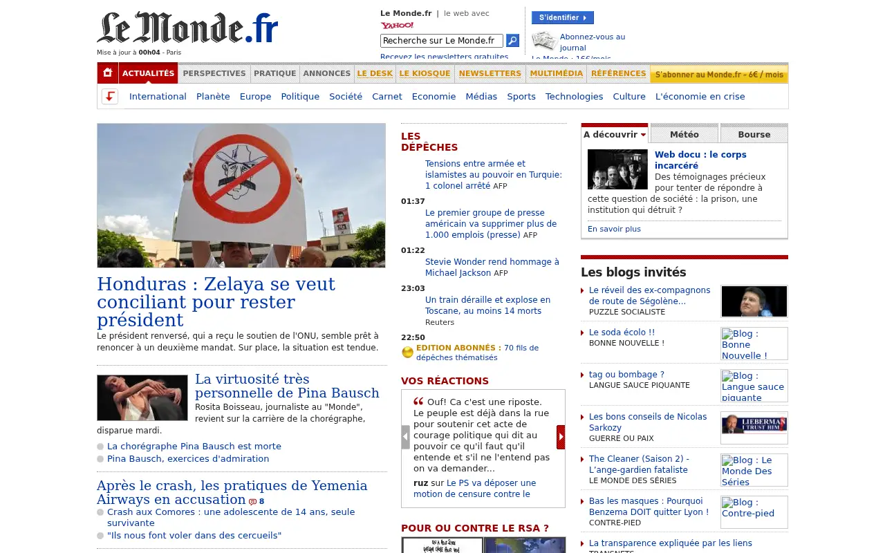 lemonde.fr in 2009
