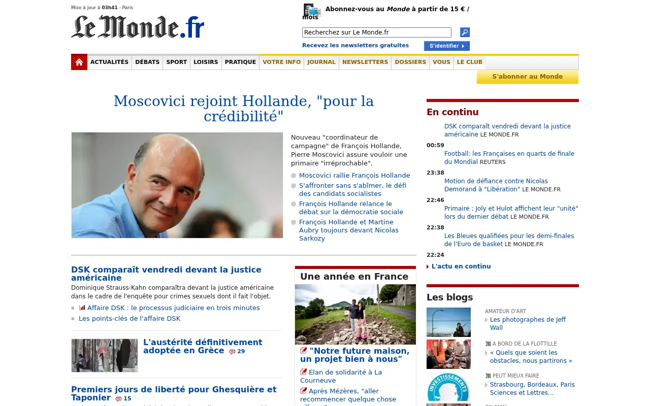 lemonde.fr in 2011