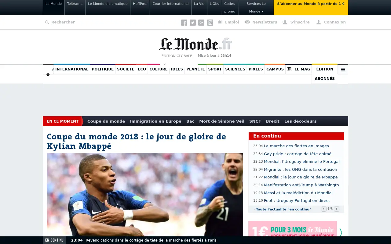 lemonde.fr in 2018