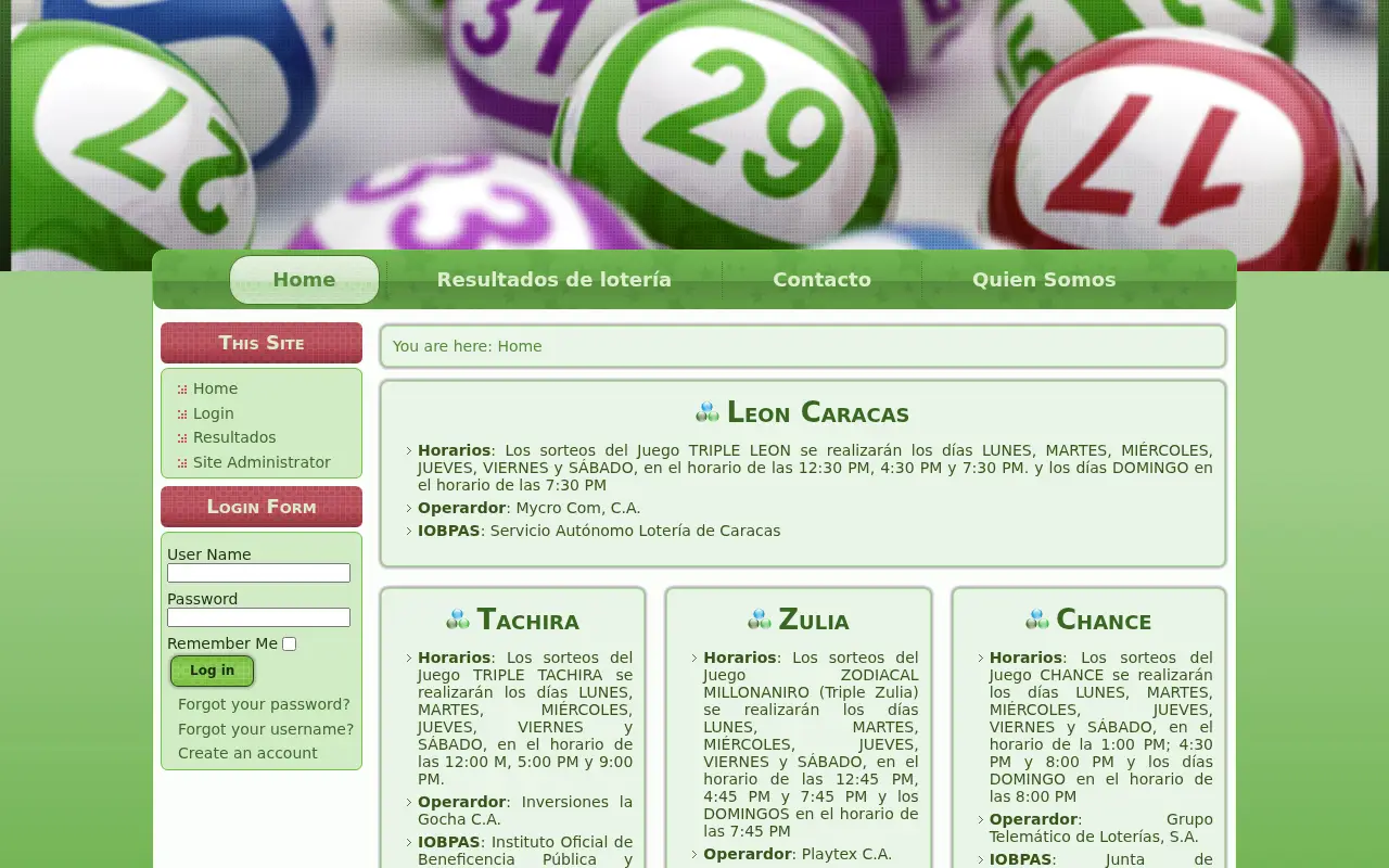 loteriadehoy.com in 2012