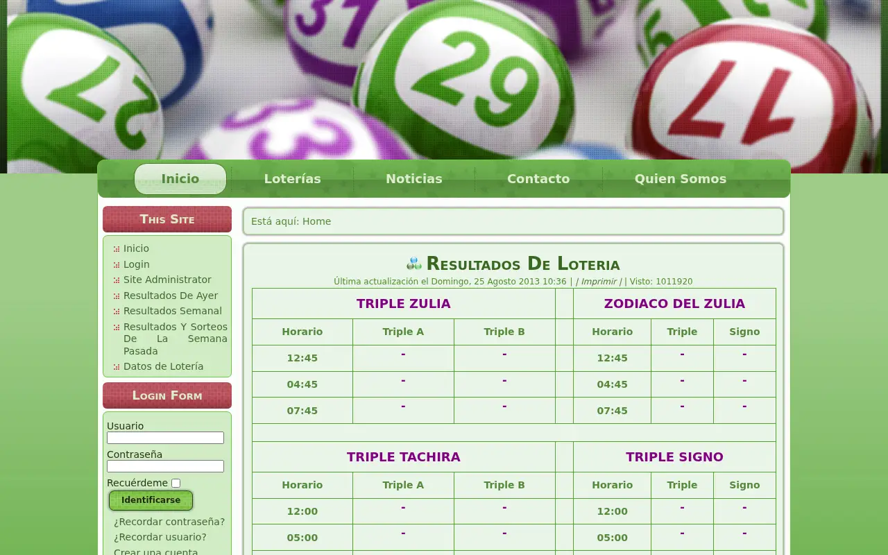 loteriadehoy.com in 2014