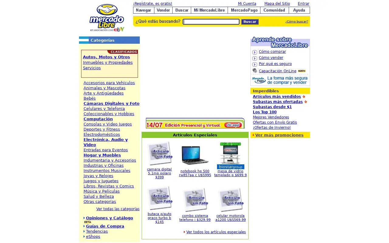 mercadolibre.com.ar on July 1, 2007