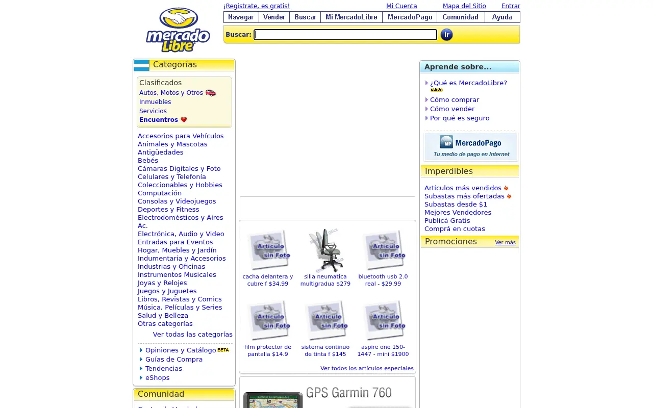 mercadolibre.com.ar on July 5, 2009