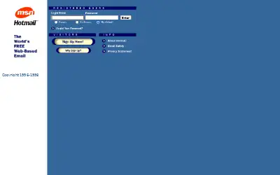 hotmail.com in 1998