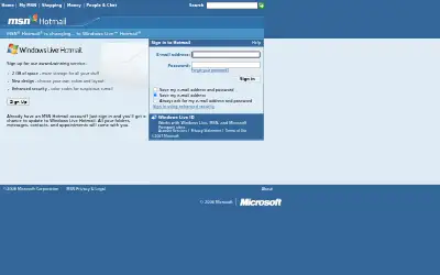 hotmail.com in 2007