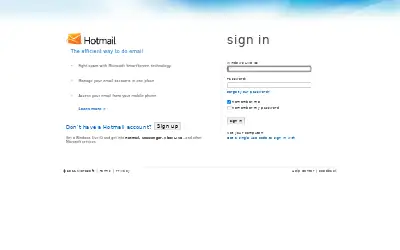 hotmail.com in 2011