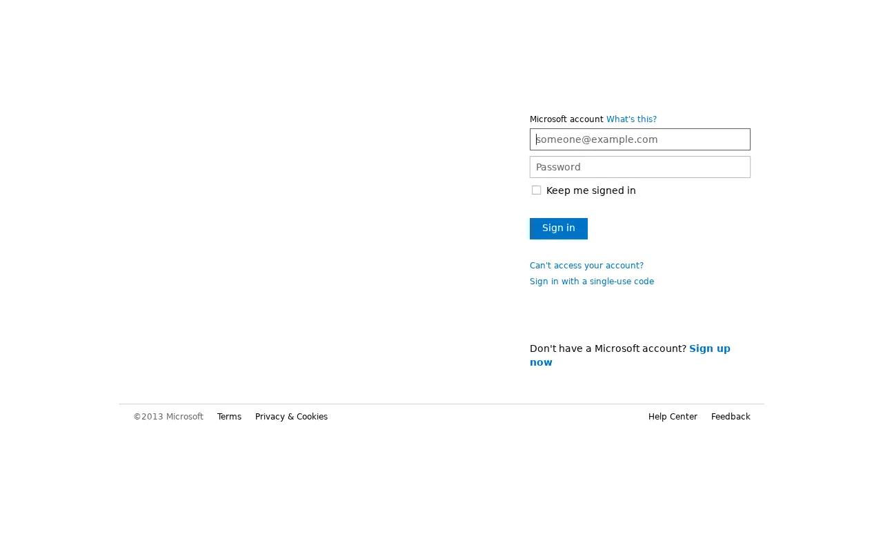 hotmail.com in 2013