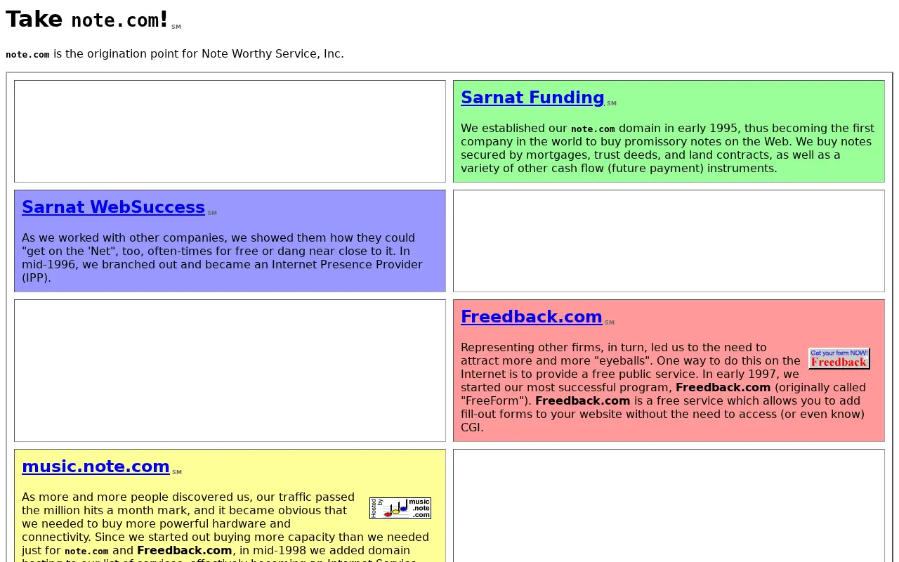 note.com in 2000