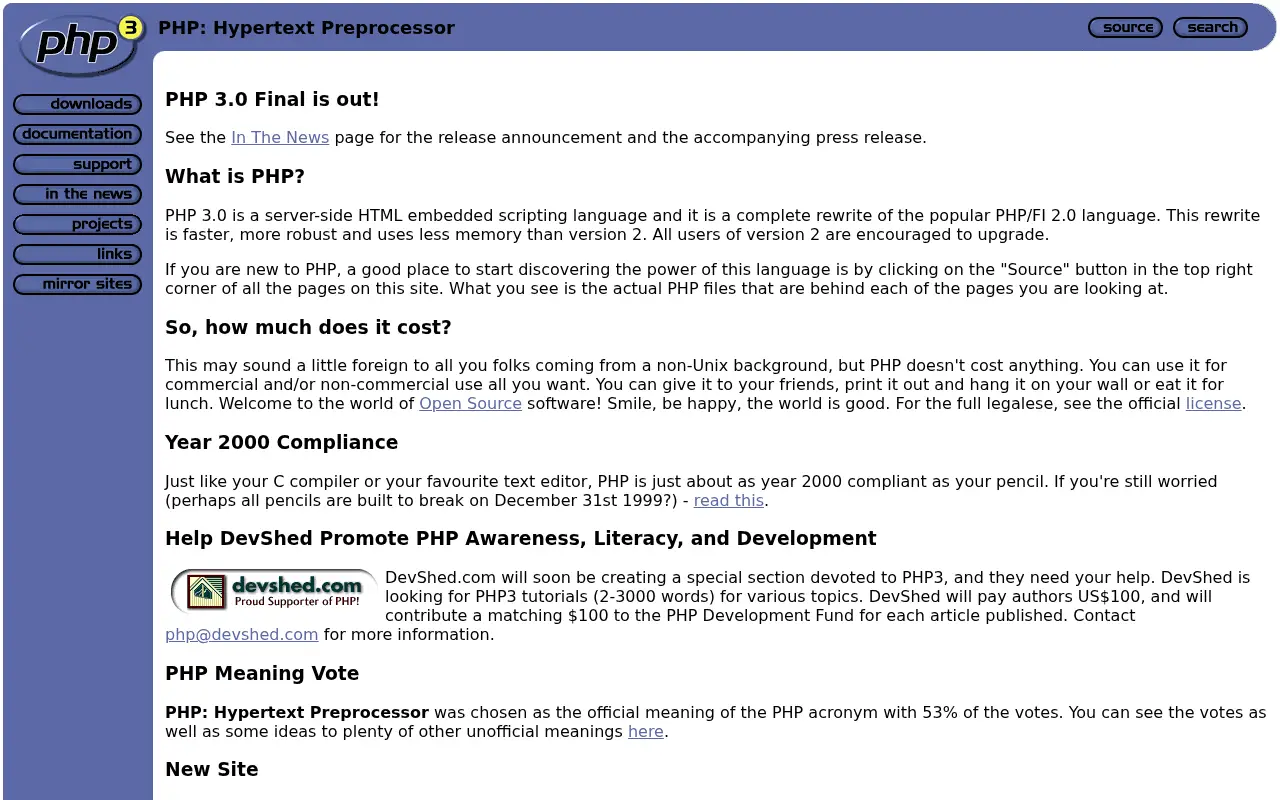 php.net in 1998