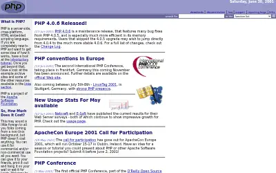 php.net in 2001