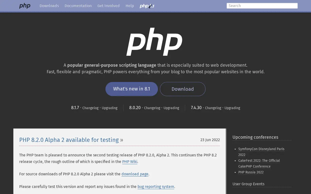 php.net in 2022