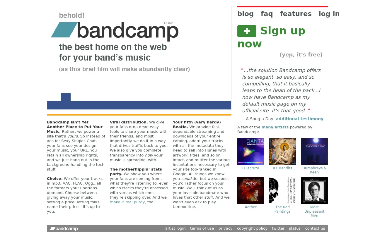 bandcamp.com in 2009
