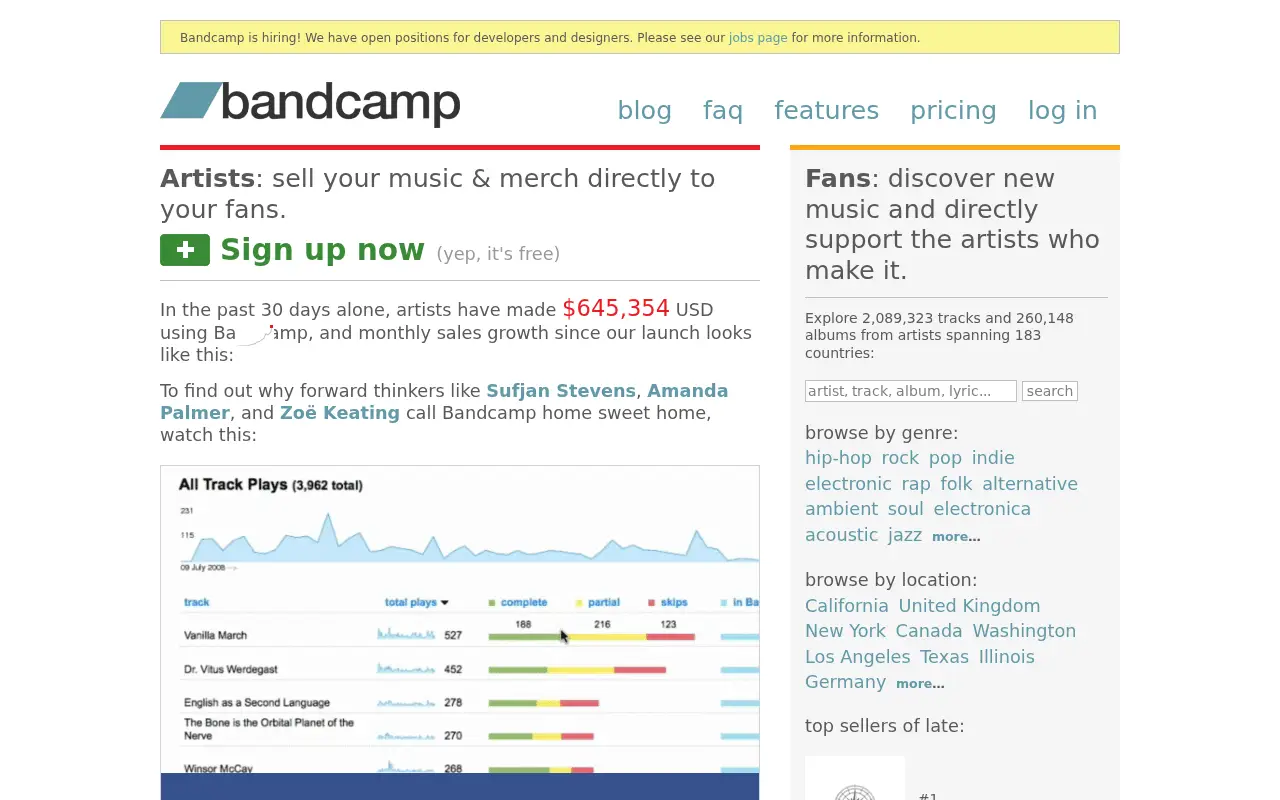 bandcamp.com in 2011