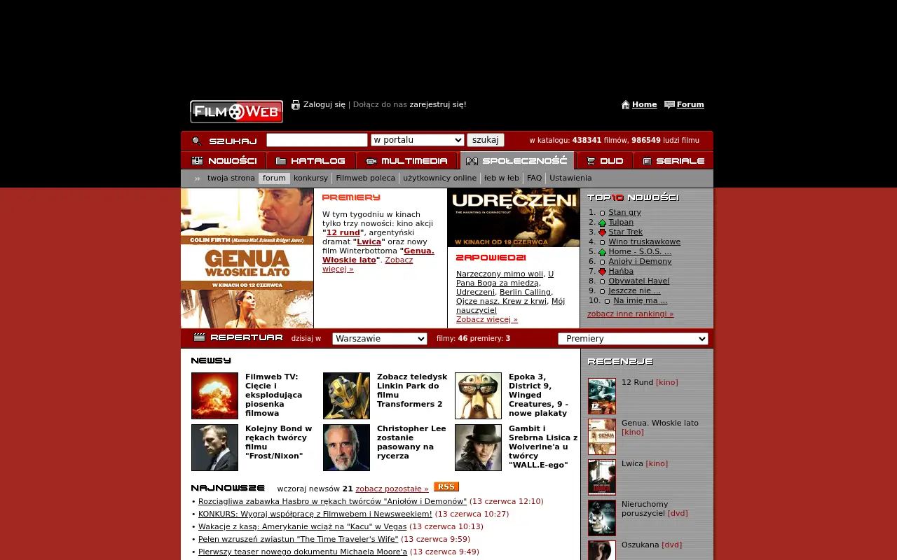 filmweb.pl on June 14, 2009