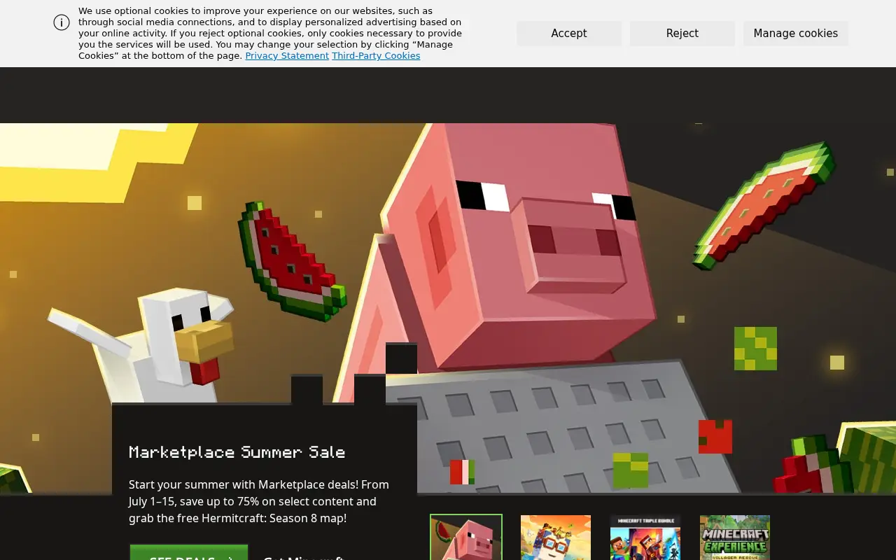 minecraft.com in 2025