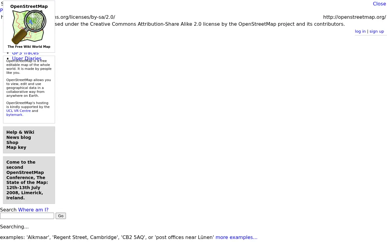 openstreetmap.org in 2008