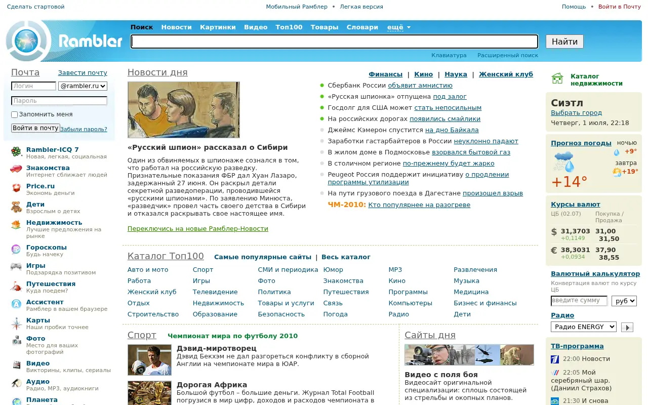 rambler.ru in 2010