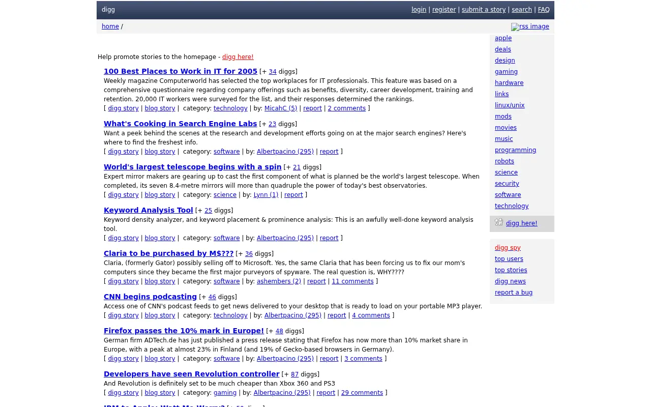 digg.com in 2005