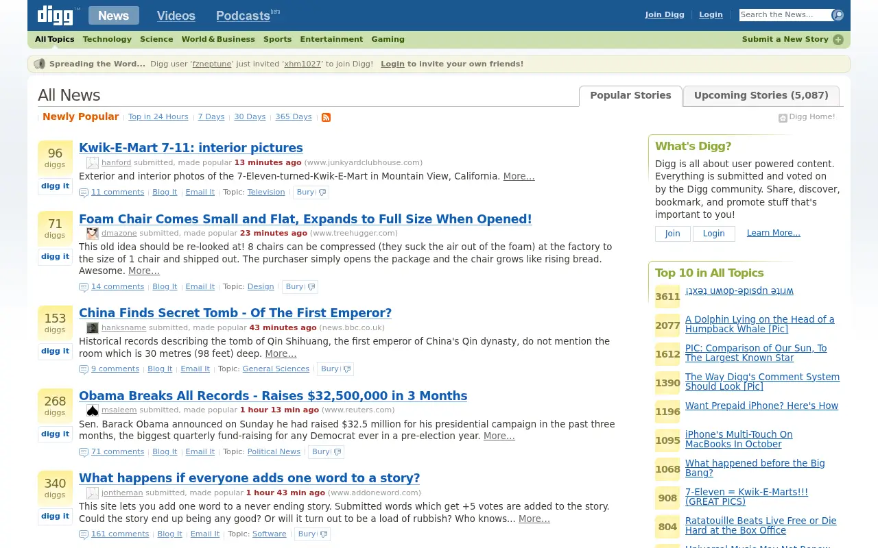 digg.com on July 1, 2007