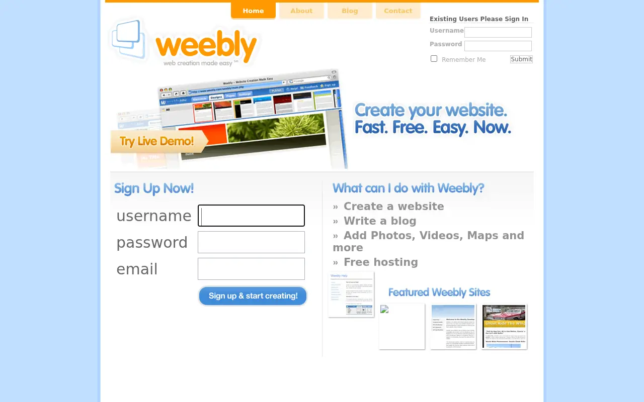 weebly.com in 2007