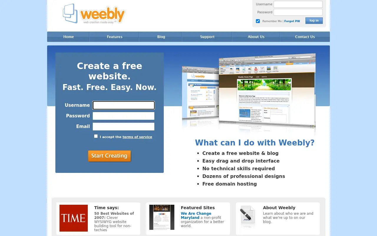 weebly.com in 2009