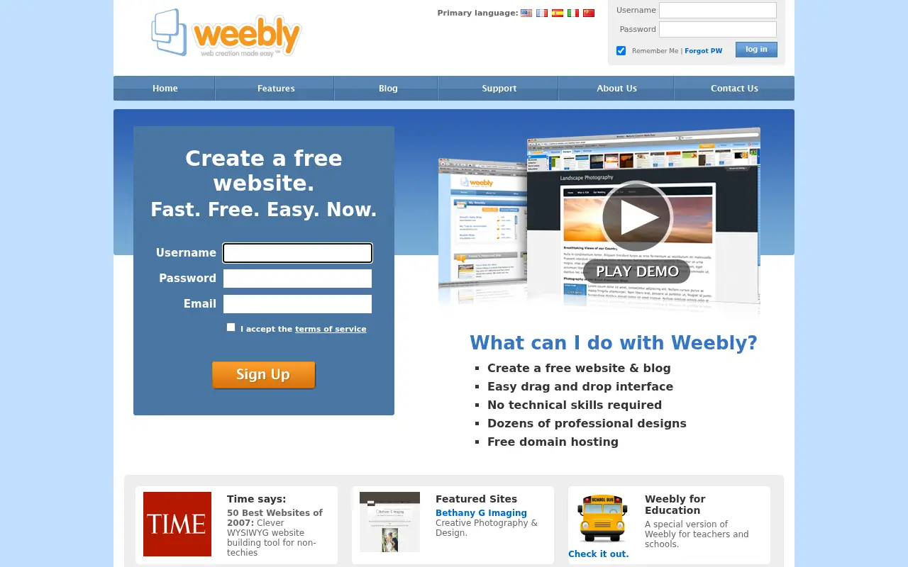 weebly.com in 2010