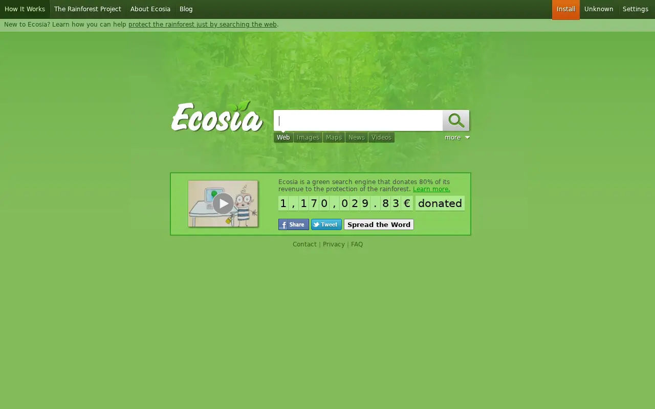 ecosia.org in 2012