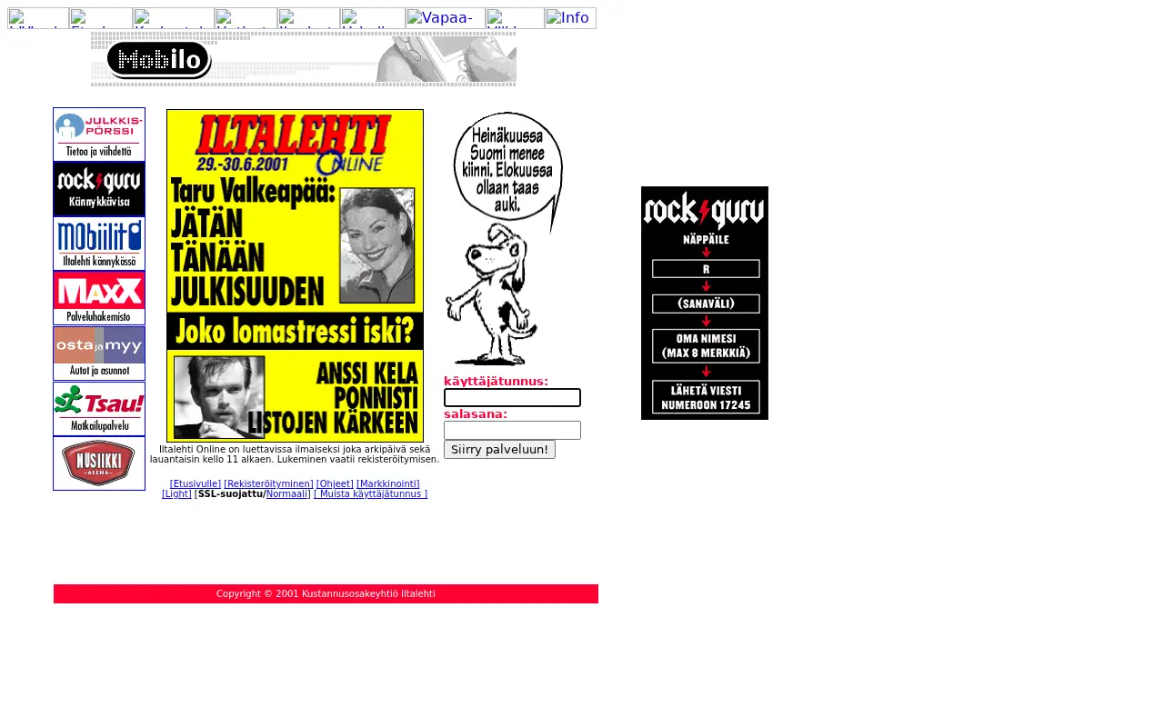 iltalehti.fi in 2001