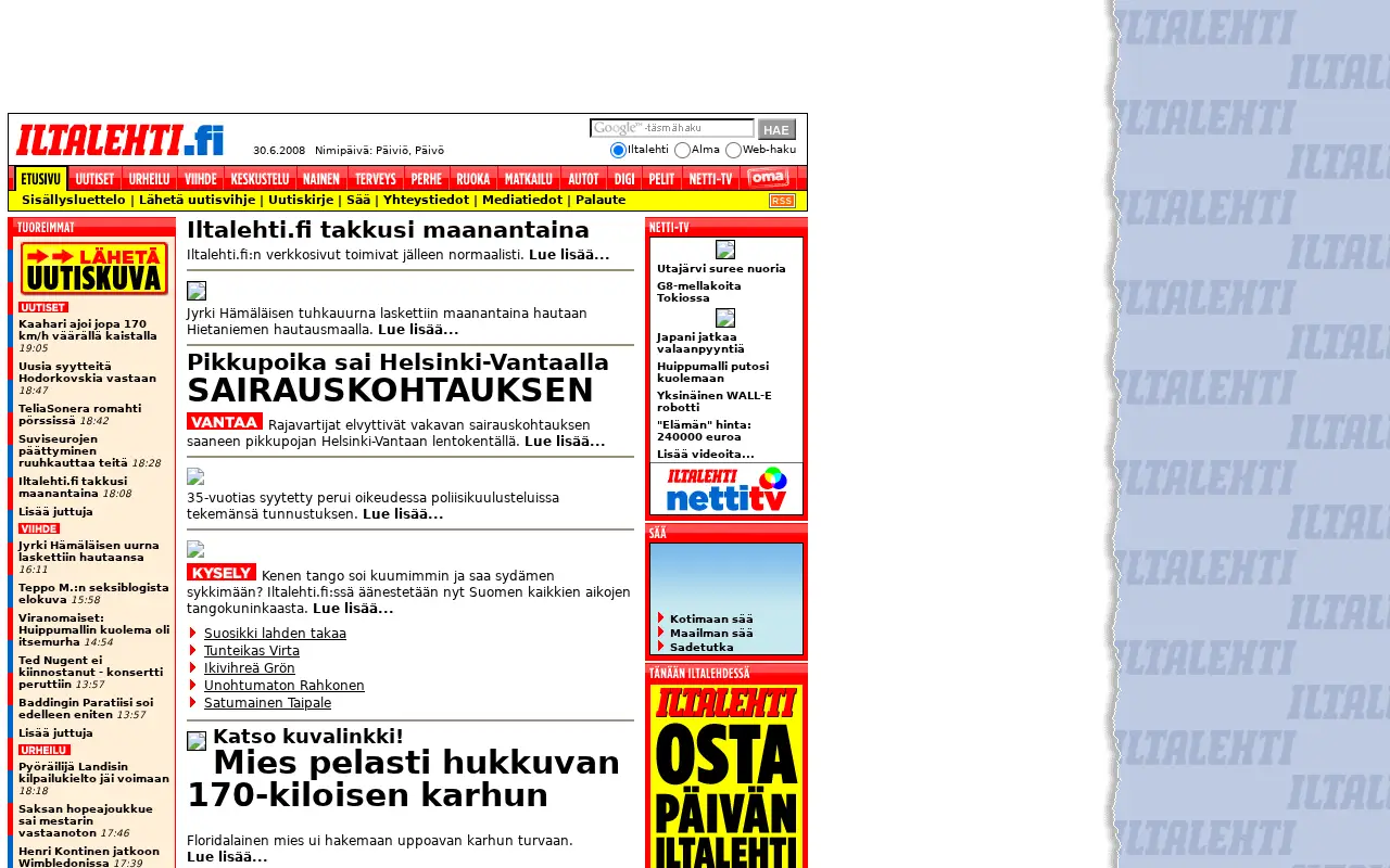 iltalehti.fi in 2008