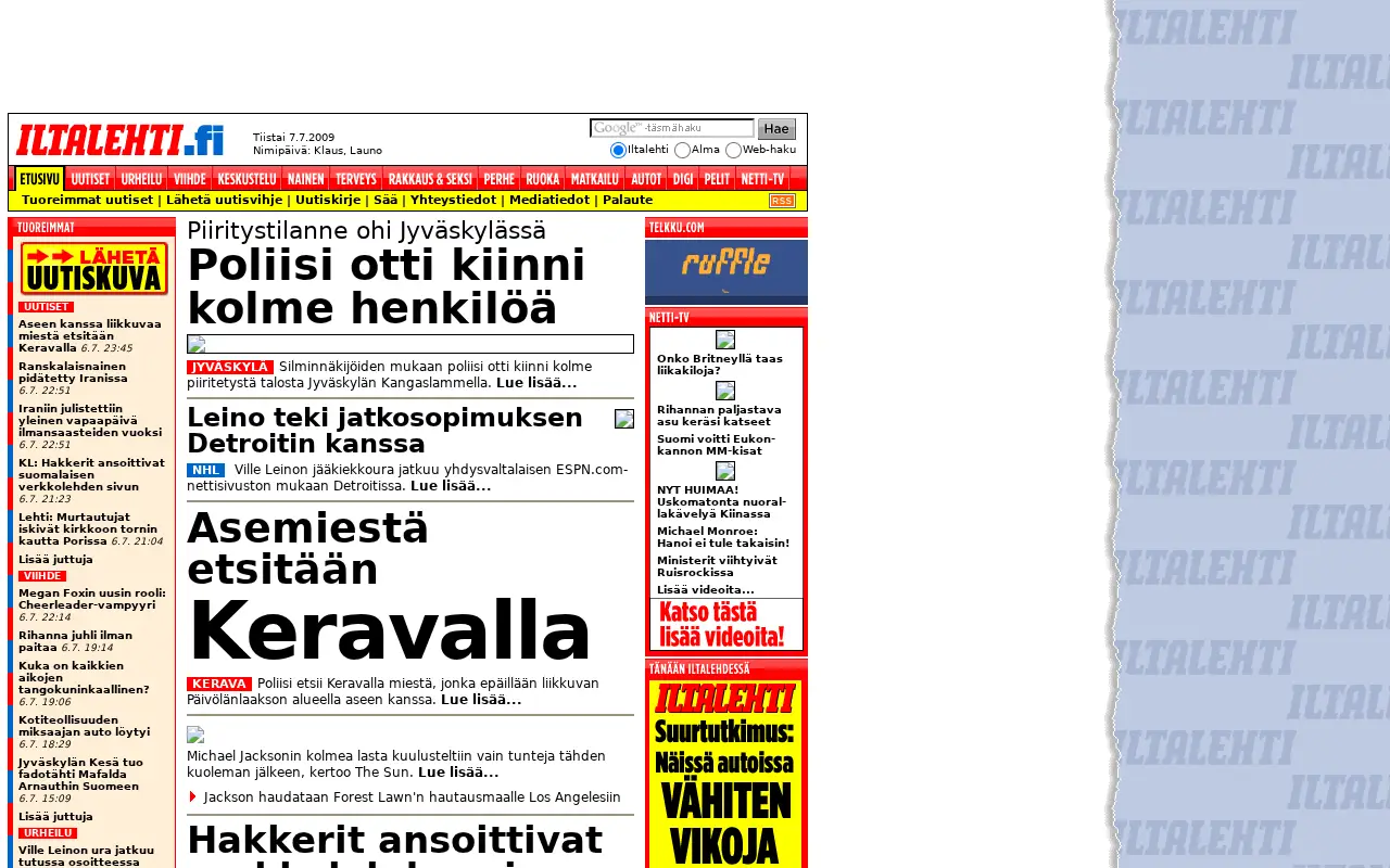 iltalehti.fi in 2009